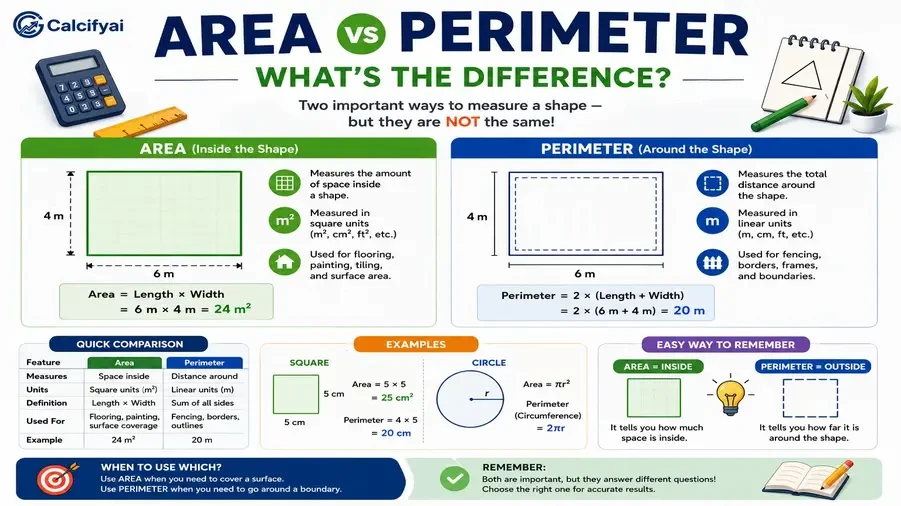 Area vs Perimeter: What's the Difference?
