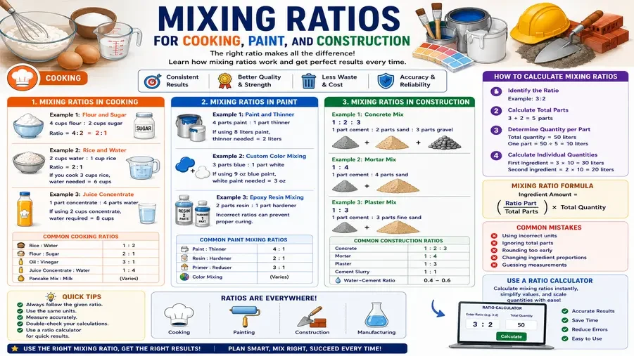Mixing Ratios for Cooking, Paint, and Construction